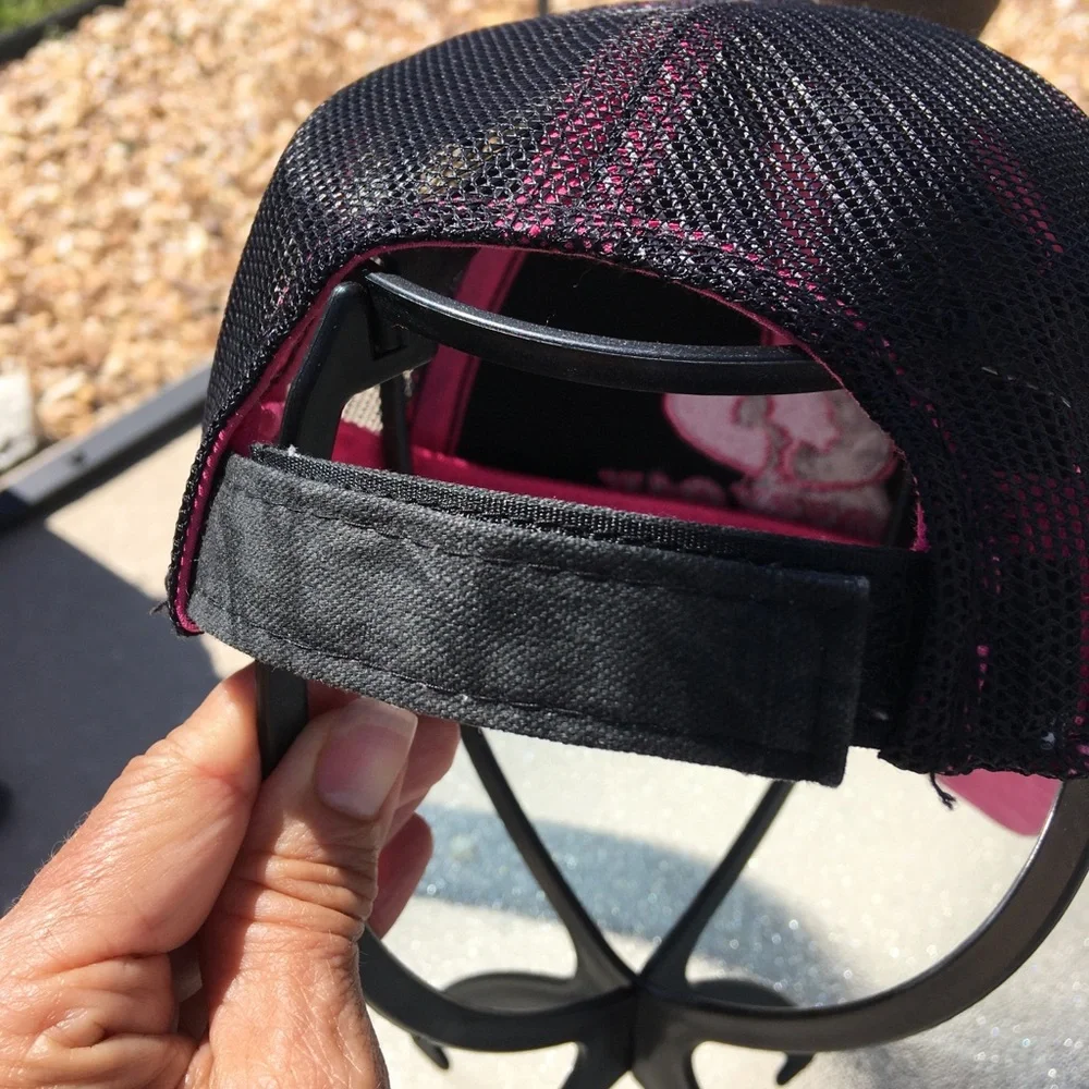 Mossy Oak by Outdoor Cap Black Hat with Pink Logo O/S Hunting Fishing